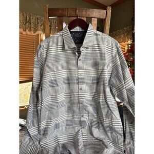 Cooper Jones Supply Button Up BLUE Plaid Mens Long Sleeve Collared Size XL